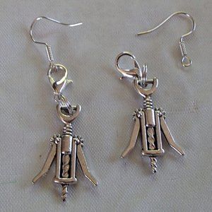 COPY - Corkscrew Bottle Opener 3D Handmade Convertible Earrings Zipper Pulls
